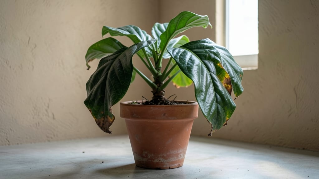 Drooping Fiddle Leaf Fig: Revive Crispy Edges With Water-Weighting Trick