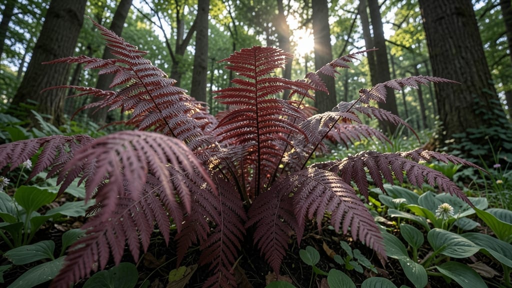 Japanese Painted Fern 'Burgundy Lace'