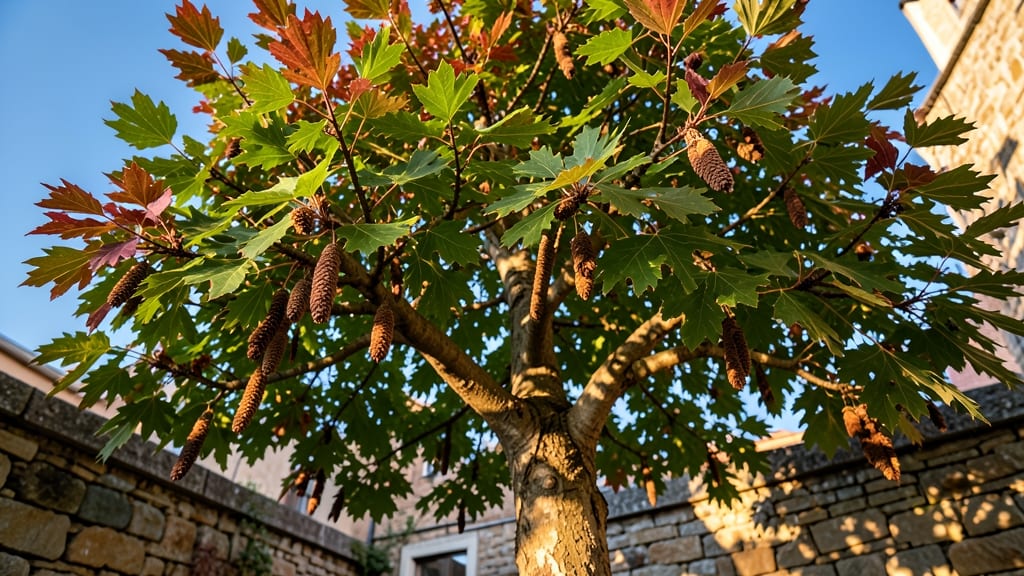 Sweet Gum with Star-Shaped Leaves