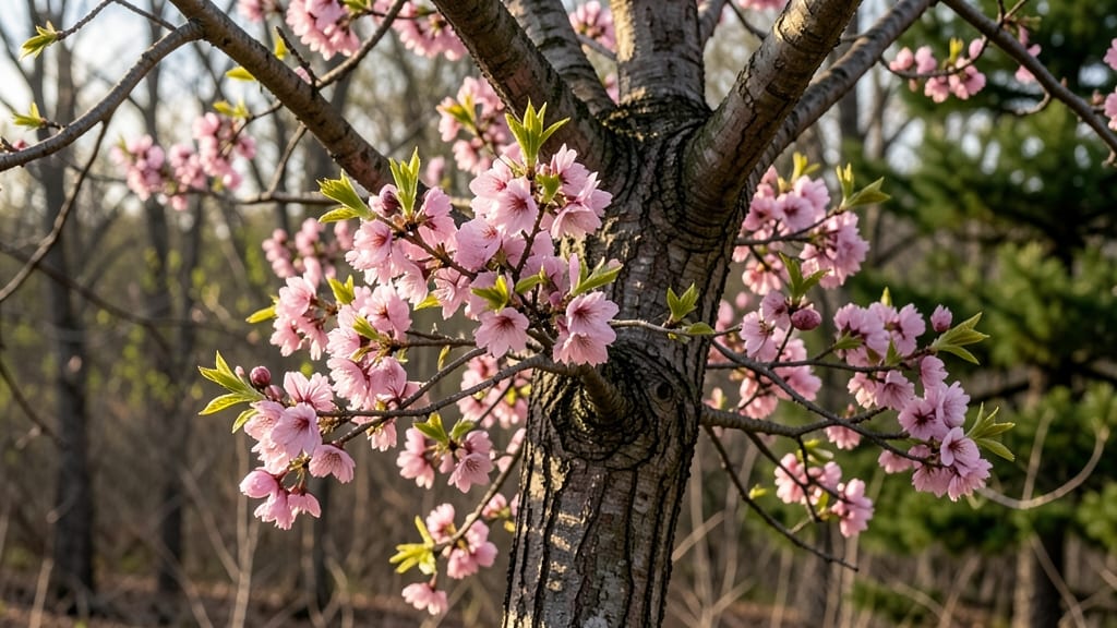 Eastern Redbud Leaf and Spring Bloom