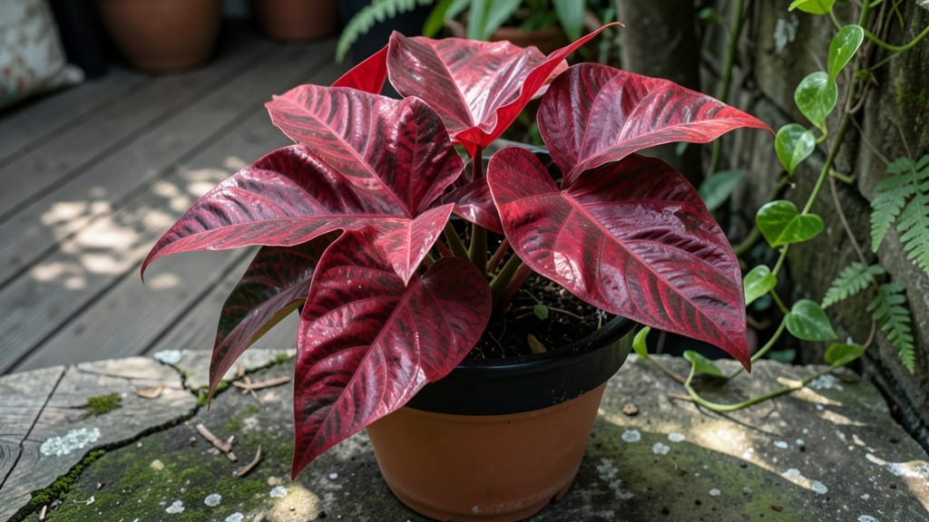 Red Leaf Caladium 'Flamingo'