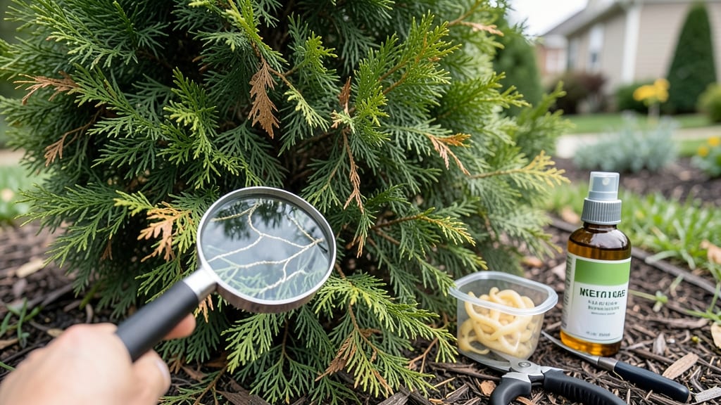 Leaf Miner Damage on Arborvitae: 3-Step Rescue for Revived Green Foliage