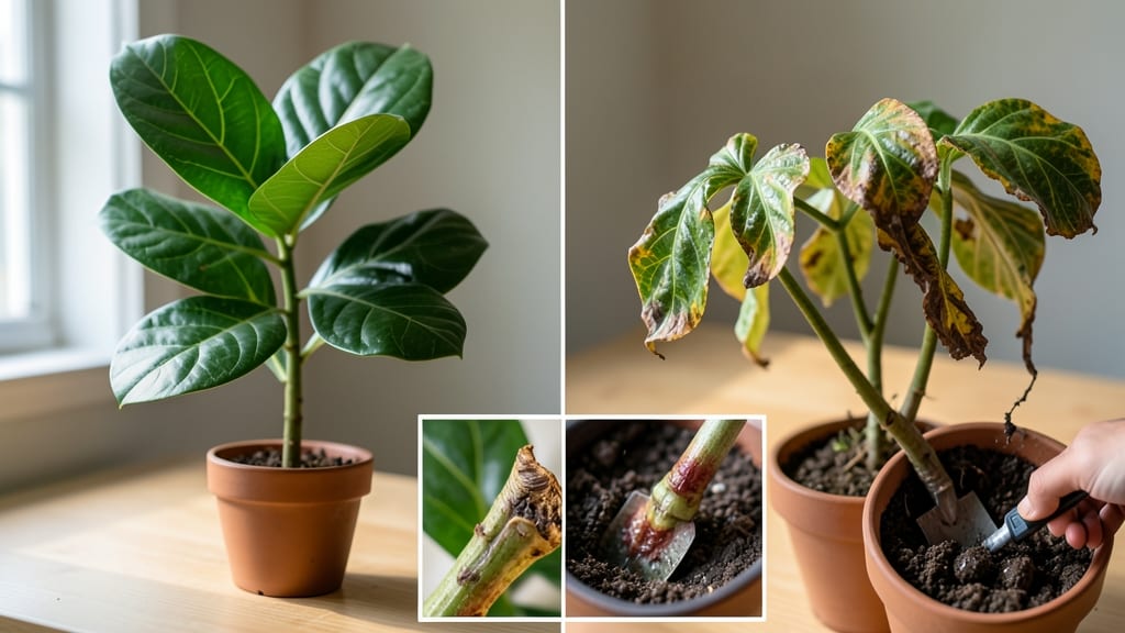 What Does an Overwatered Fiddle Leaf Fig Look Like?: Yellowing Leaves and Drooping Stems Revealed
