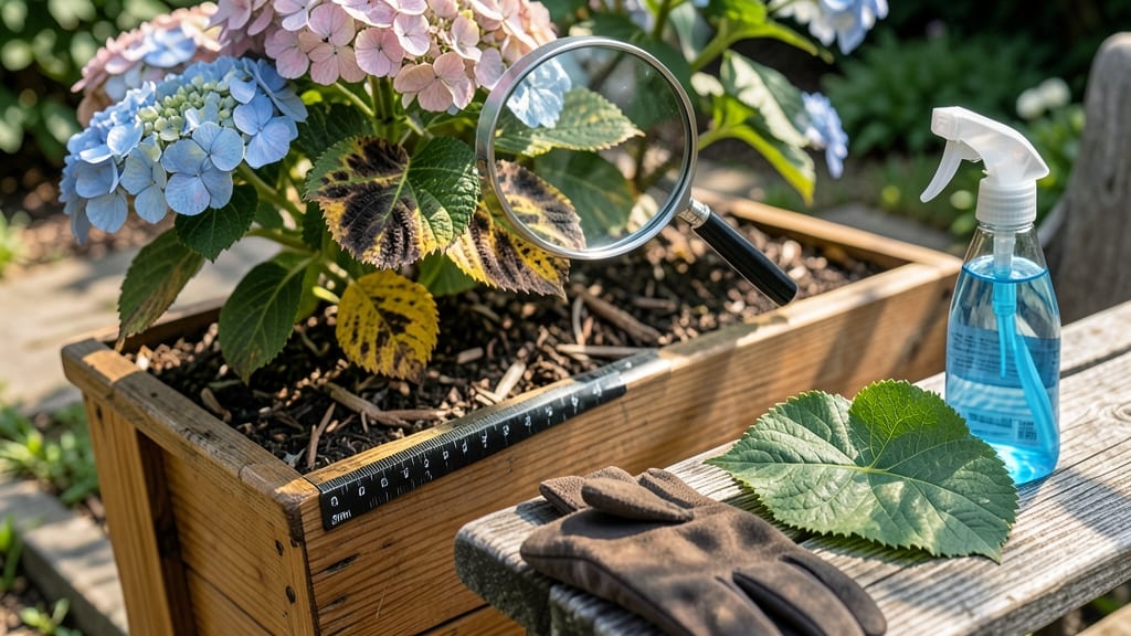 Anthracnose Hydrangea Leaf: Copper Spray Rescue for Dark Brown Spots