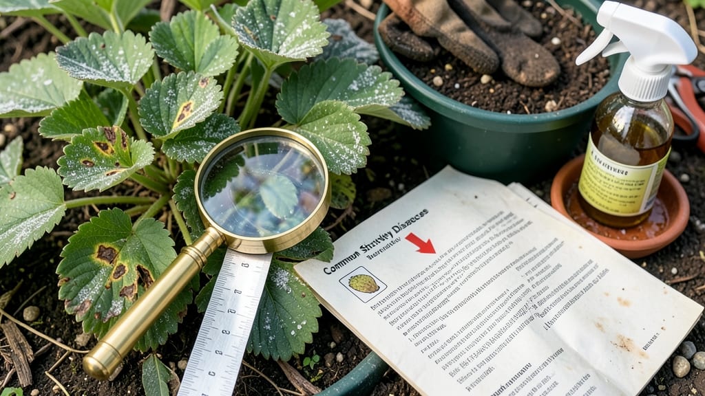 Strawberry Leaf Diseases: Visual Identification Chart for 10 Common Fungal Spots