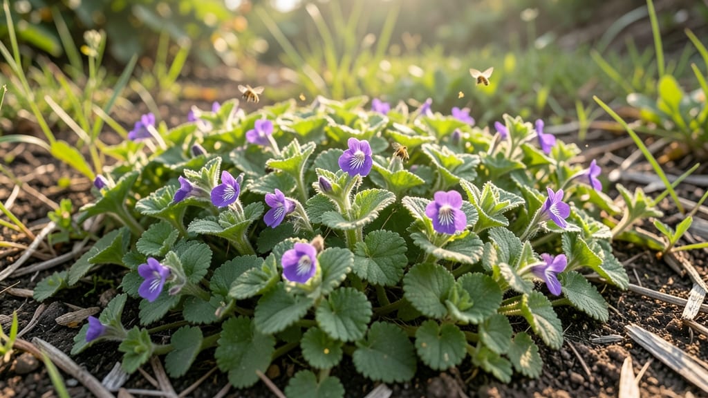 Henbit Dead Nettle with Purple Flowers